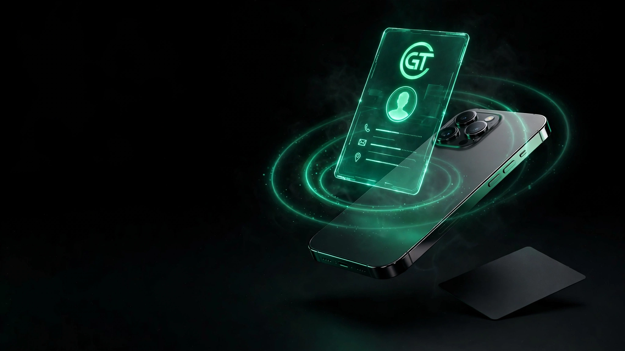 Android phone presenting a Grind Tech digital card